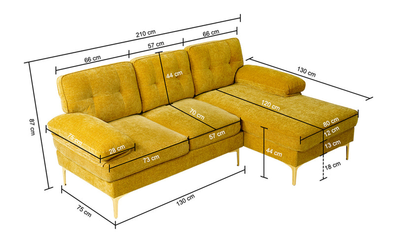 MEROUS Ecksofa, Sofa mit Schlaffunktion, Sofa 3 Sitzer in L Form, Couch Wohnzimmer Polstermöbel