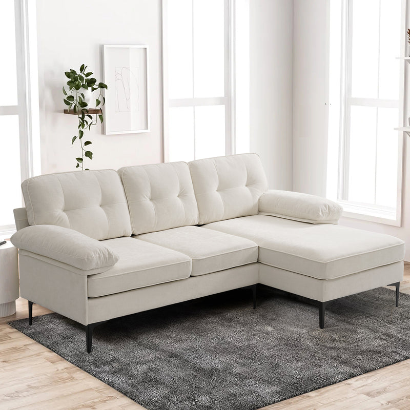 MEROUS Ecksofa, Sofa mit Schlaffunktion, Sofa 3 Sitzer in L Form, Couch Wohnzimmer Polstermöbel