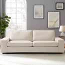 MEROUS Canapés modernes de 88,58 po pour le salon, canapés et canapés à assise profonde en chenille avec accoudoir carré, coussin de canapé à dossier bas amovible et housse de canapé amovible/facile à installer (gris foncé)