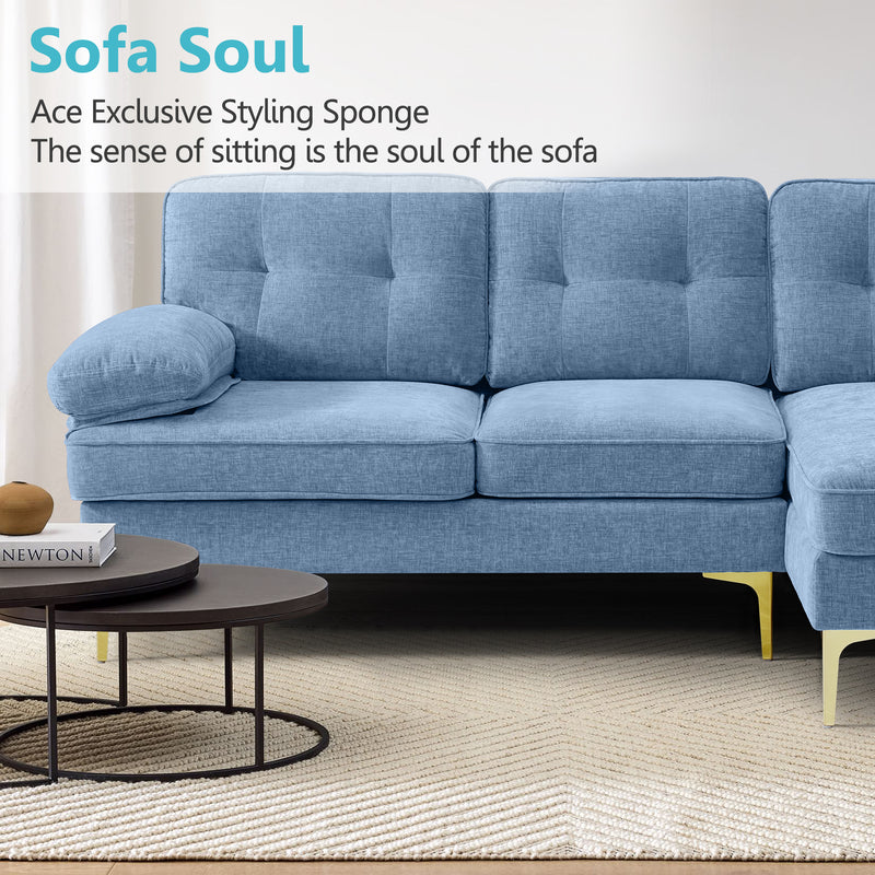 MEROUS Ecksofa, Sofa mit Schlaffunktion, Sofa 3 Sitzer in L Form, Couch Wohnzimmer Polstermöbel