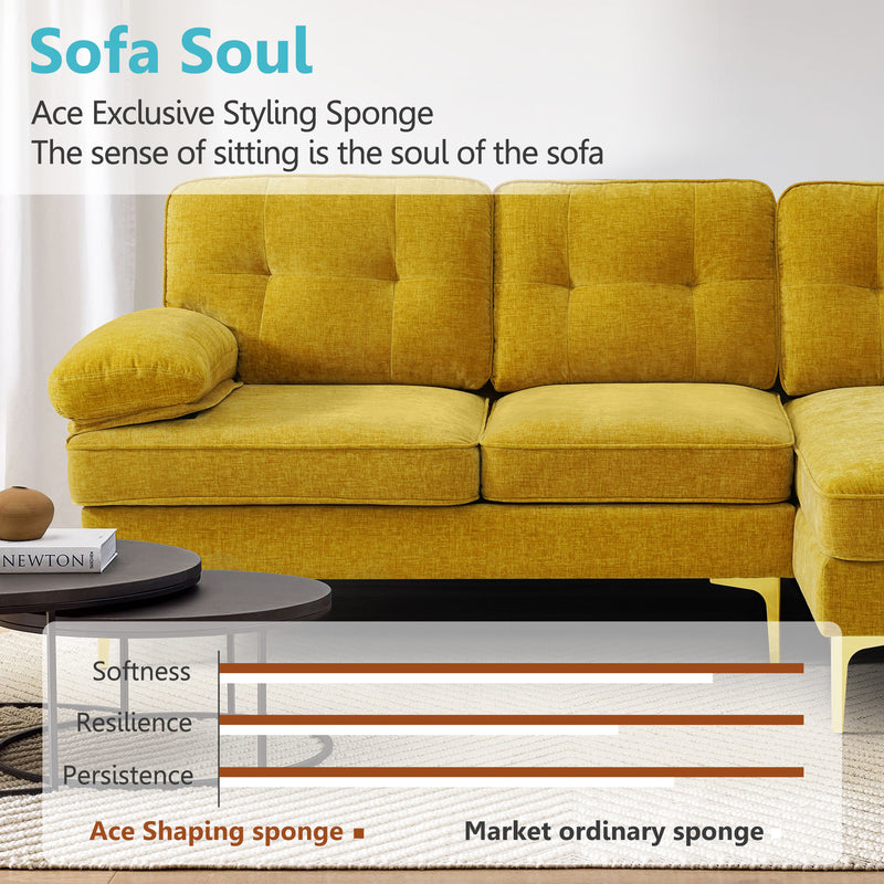 MEROUS Ecksofa, Sofa mit Schlaffunktion, Sofa 3 Sitzer in L Form, Couch Wohnzimmer Polstermöbel