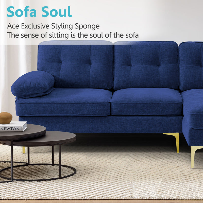 MEROUS Ecksofa, Sofa mit Schlaffunktion, Sofa 3 Sitzer in L Form, Couch Wohnzimmer Polstermöbel