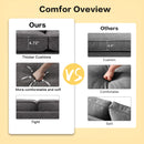 MEROUS Canapés modernes de 88,58 po pour le salon, canapés et canapés à assise profonde en chenille avec accoudoir carré, coussin de canapé à dossier bas amovible et housse de canapé amovible/facile à installer (gris foncé)